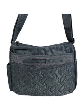 Lug Breeze Crossbody Bag Quilted Nylon Adjustable Strap Multi Pocket Travel EUC